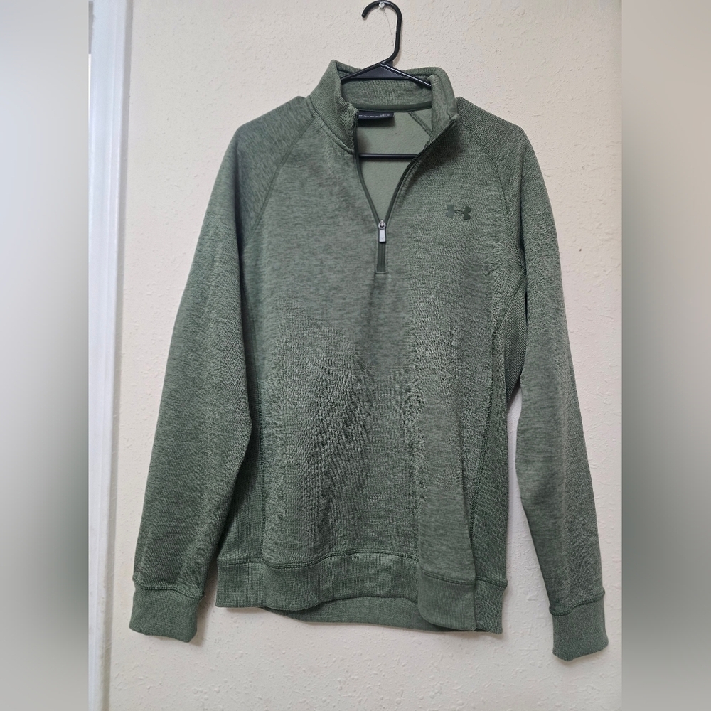 Under Armour Men's Green Quarter-Zip Performance Sweater
